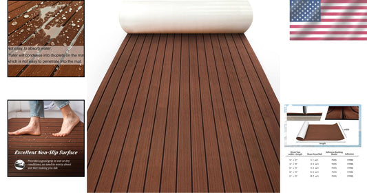 Durable Faux Teak EVA Foam Decking - Easy Installation Non-Slip Boat Flooring
