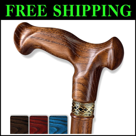 Lightweight 36-Inch Hardwood Cane with Ergonomic Handle - Perfect for Seniors