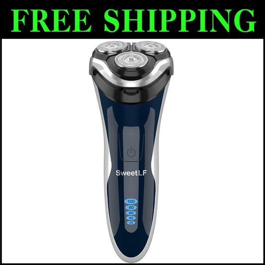 Wet & Dry Rotary Electric Shaver with Pop-up Trimmer - Fast Charging & Cordless