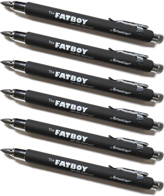 6-Pack Mechanical Carpenter Pencil with Eraser & Clip - Durable Fine Tip Tool
