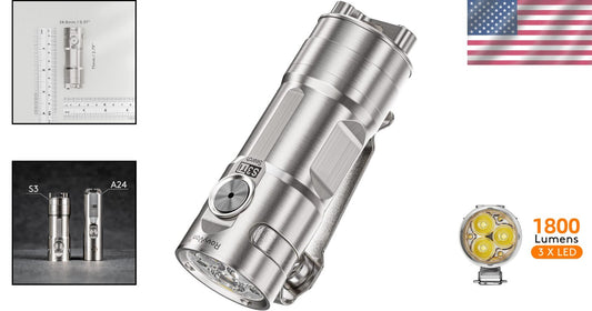 S3 Ti Titanium Flashlight: Super Bright 1800 Lumen with Instant Memory Mode