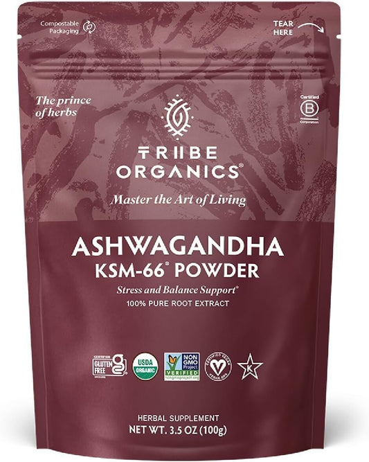 Organic Mood Support & Energy Boost - KSM-66 Ashwagandha Extract Powder 100g