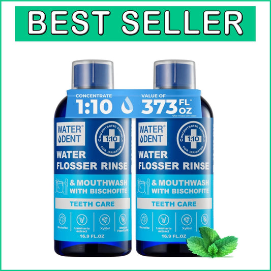 2-Pack Mint Flavor Concentrated Rinse for Enhanced Water Flossing & Fresh Breath