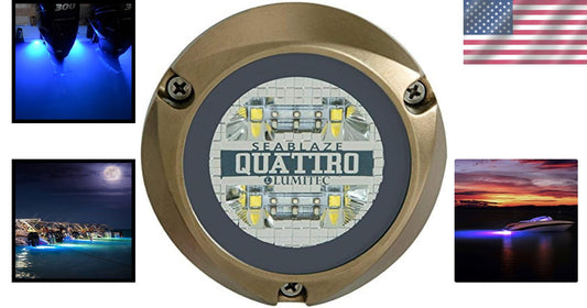 Bright and Stylish SeaBlaze Quattro LED Underwater Light with 5-Year Warranty
