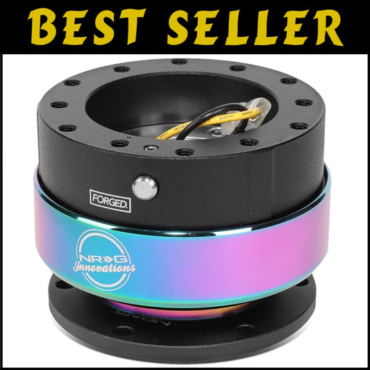 Universal 6-Bolt Steering Wheel Quick Release Kit - Black Body, Neo Chrome Ring