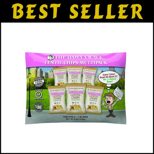 6-Ounce Gluten-Free Lentil Chips – Multipack of 4 for Guilt-Free Snacking