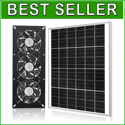 3500 RPM Solar Powered 3-Fan Kit with 25W Panel for Outdoor Air Circulation