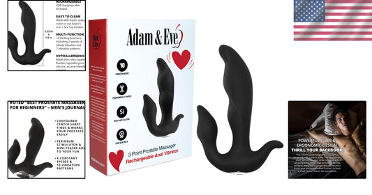 Flexible 3-Point Prostate Massager - Powerful Vibrations & Body-Safe Silicone