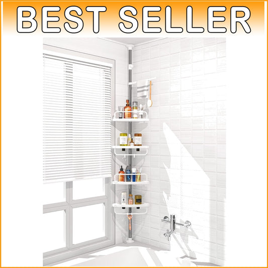 Effortless Organization with Adjustable 4-Layer Shower Caddy - Rustproof Finish