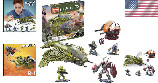 Unleash Creativity: HALO Infinite UNSC Wasp Aircraft Building Set - 406 Pieces