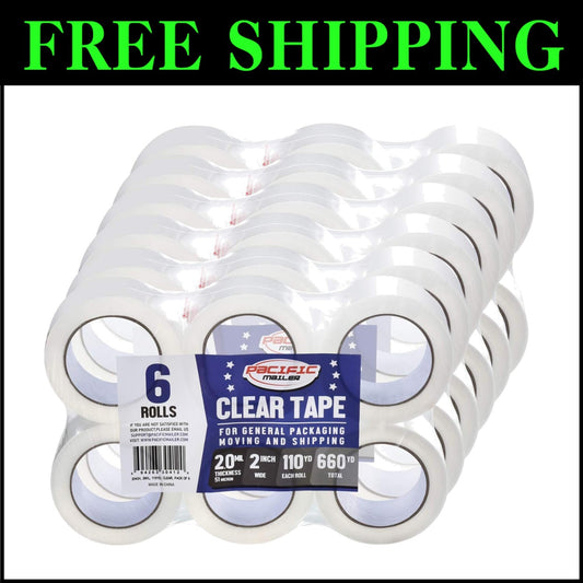 BOPP Clear Packing Tape, 2 Inch Wide, 2.0 Mil Thickness - 36 Rolls Value Pack