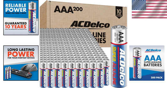 Bulk 200 AAA Batteries: 10-Year Shelf Life - Perfect for Reliable Power Needs