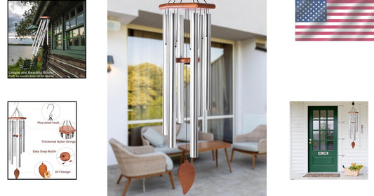 45-Inch Rustproof Wind Chime - Beautiful Outdoor Memorial with Melodious Sounds
