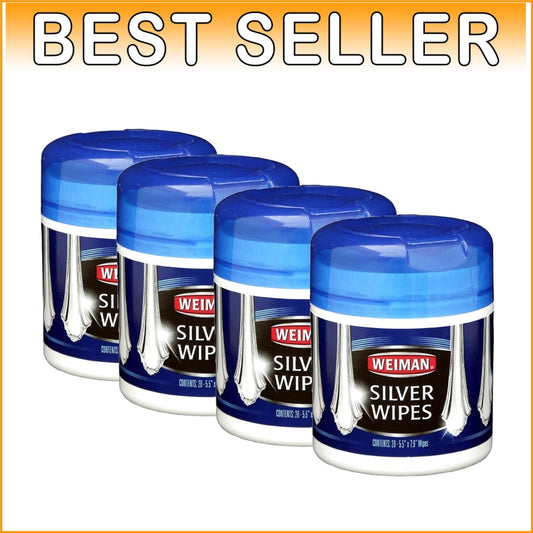 20CT Silver Cleaning Wipes - Pack of 4 for Brilliant Shine & Tarnish Removal