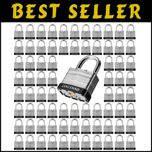72 Pack Heavy Duty Laminated Padlocks with Keyed Alike Security Solutions