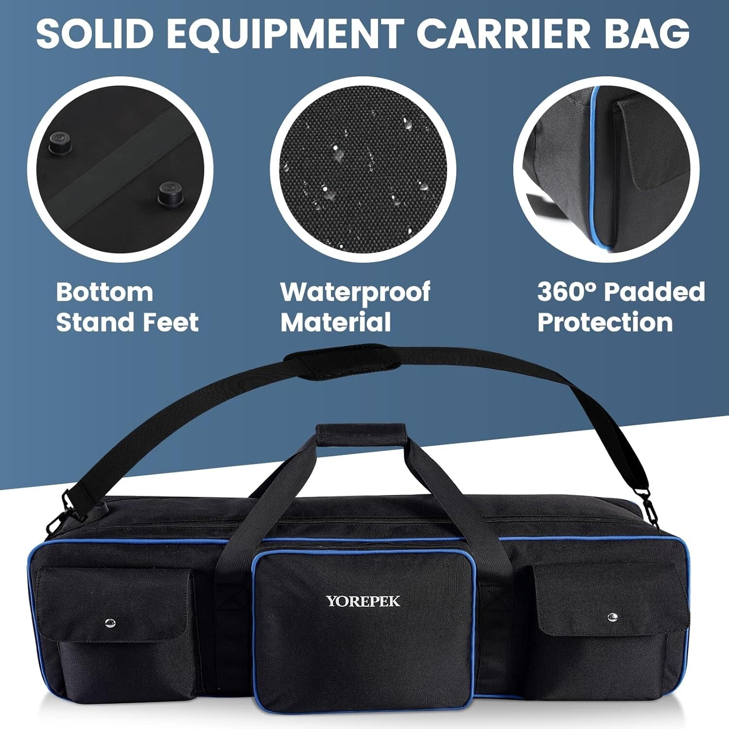 40.5" Tripod Carrying Case - Waterproof Light Stand Bag with Protective Pads