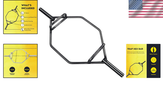 2-Inch Olympic Trap Bar with Knurled Grip - Complete Strength Training Solution