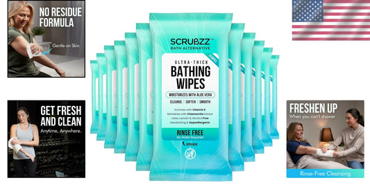 Ultra Thick Body Wipes for Men & Women - 120 Pack, Perfect for Travel & Recovery