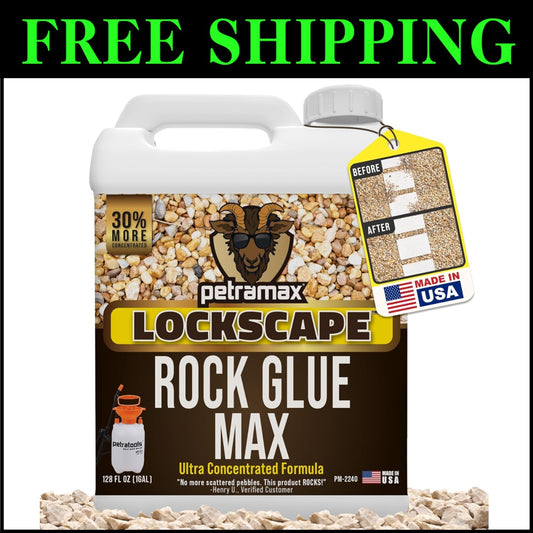 Eco-Friendly Rock Glue, 1 Gallon - Reliable Adhesive for Gravel, Pebbles & Mulch