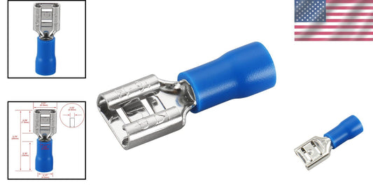 Durable Insulated Copper Crimp Terminals - Female Disconnects for 16-14AWG Wires
