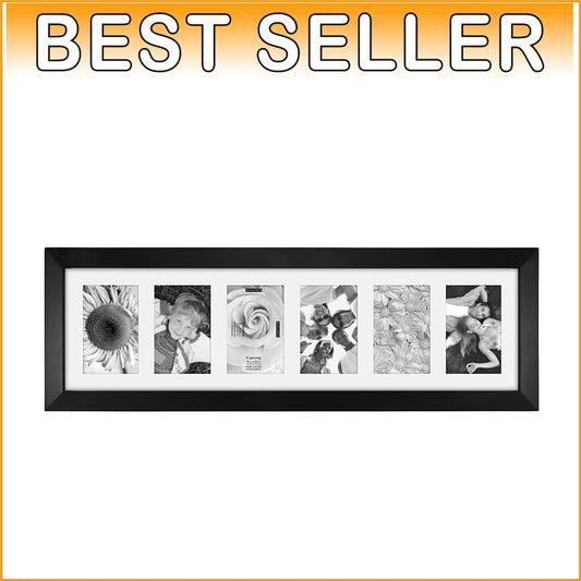Durable Black 6-Photo Matting Collage Frame - Perfect for Special Moments