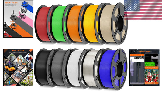 High-Quality 10 KG PLA Filament in 10 Vibrant Colors – 1.75mm for 3D Printing