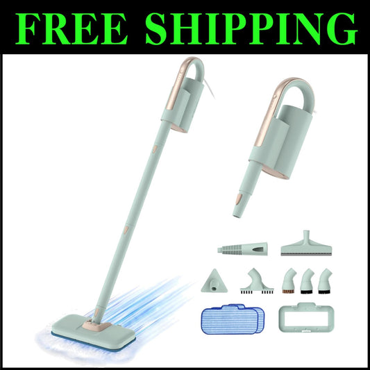 Versatile 2-in-1 Steam Mop and Handheld Cleaner with 3 Adjustable Steam Levels