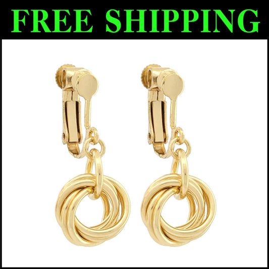 Handcrafted Love Knot Clip-On Earrings - Everyday Luxury for the Classy Woman