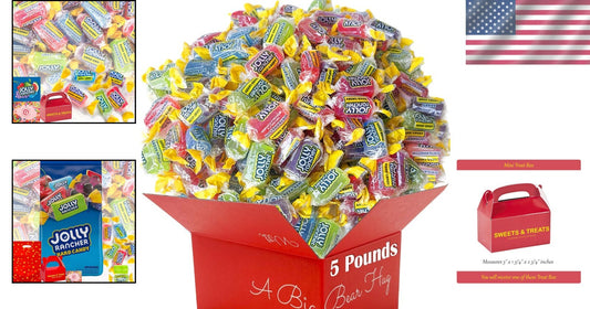 Assorted Jolly Rancher Hard Candy - Blue Raspberry, Cherry & More - 5 Lbs