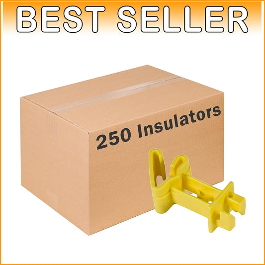 All-in-One 250-Pack Yellow Snap-On T-Post Insulator - No Hardware Needed
