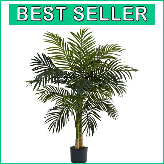 Elegant 4ft Golden Cane Palm Tree - Perfect for Home or Office Aesthetics
