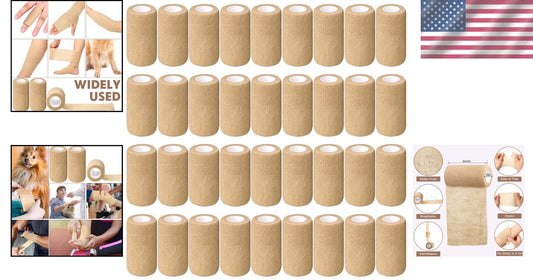 36 Pcs Self-Adherent Elastic Bandage Wrap - Breathable Cohesive Tape for Sports