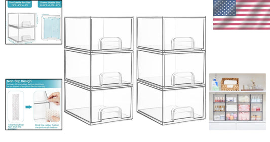 Durable Stackable Storage Bin Set with Pull-Out Handles - Perfect for Any Room