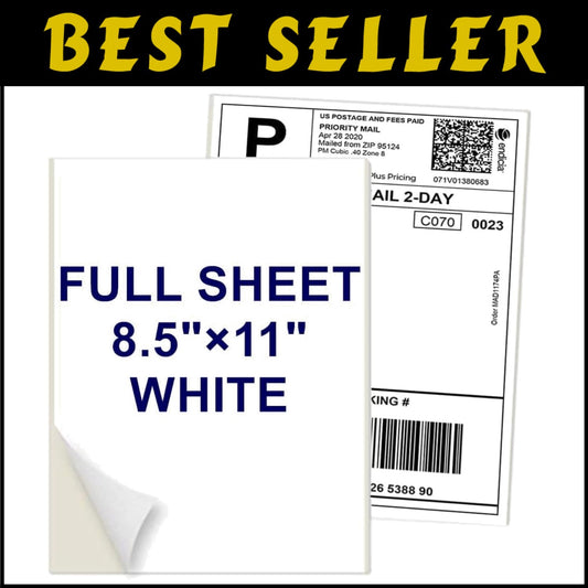 Matte Finish 8.5" x 11" Shipping Labels - 500 Sheets for Laser & Inkjet Printing