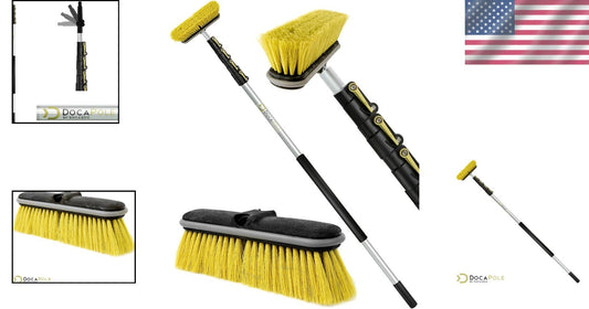 Lightweight DOCA 30 Ft Scrubbing Brush - Rubber Bumper for Safe Surface Cleaning