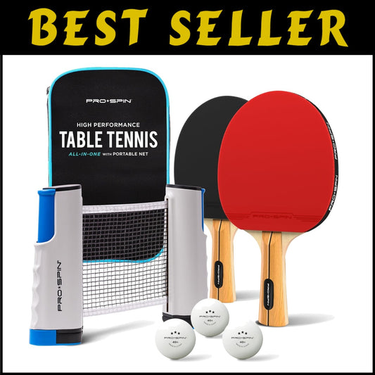 Portable All-in-One Ping Pong Set with Retractable Net - Perfect for Any Table