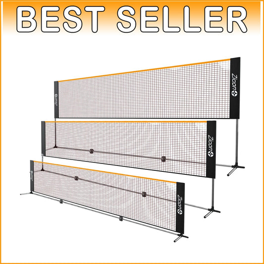 Adjustable Portable Tennis Net Set - Stainless Steel Poles for Multiple Sports