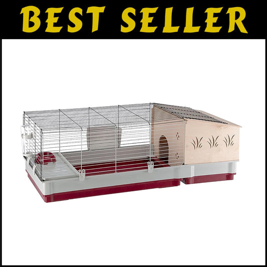 Complete Rabbit Starter Kit: 55.9' Extra-Large Cage with Hutch & Accessories