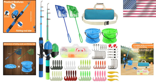 Lightweight 4.92FT Kids Fishing Rod Reel Combo with Accessories for Beginners