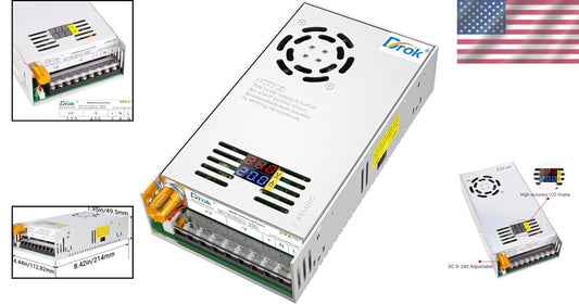 480W Adjustable Power Supply with Dual LED Display, 20A Current Capacity