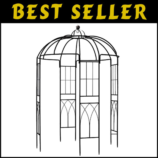 Elegant 9' High Metal Garden Arbor - Perfect for Climbing Plants and Events