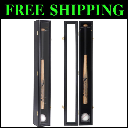 Versatile Wooden Frame Baseball Bat Display Rack - Vertical or Horizontal Mount