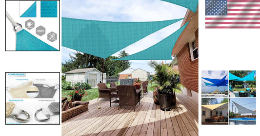 Turquoise 20' Sun Shade Sail - Heavy-Duty UV Block Canopy for Outdoor Comfort