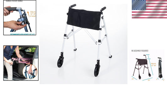 6-Inch Locking Swivel Wheel Walker - Lightweight Travel Companion for Seniors