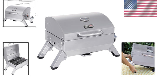 10000 BTU Stainless Steel Portable Grill - Ideal for Camping & Tailgating