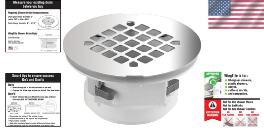 Proven Chrome Shower Drain Replacement with O-Ring Design for Reliable Repair