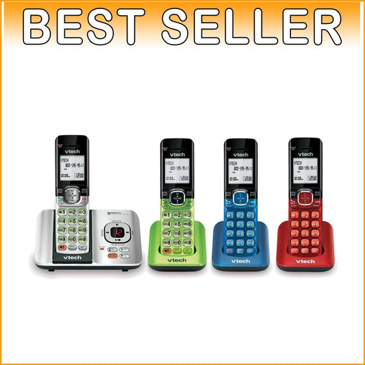 4-Handset DECT 6.0 Cordless Phone System with Caller ID and Answering Machine