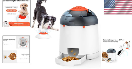 Rechargeable Interactive IQ Training Dog Feeder - Remote Controlled Fun, 280ml