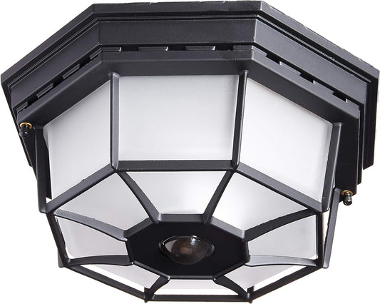 Flush Mount Black Ceiling Light, 30ft Motion Detection for Stylish Living Spaces