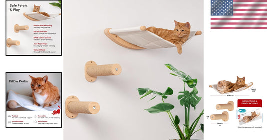 Sturdy Cat Wall Shelf with Steps - Perfect for Lounging & Climbing Adventures